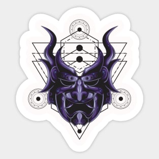 Asian Anime Japanese Drawing Purple Geometry Head Sticker